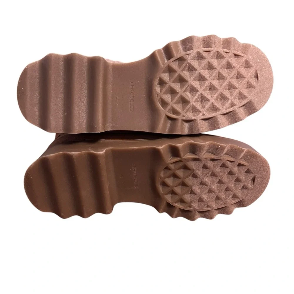 Aerosoles Schade Faux Shearling Winter Boots Size 8 Tan Suede Sherpa - Picture 6 of 7